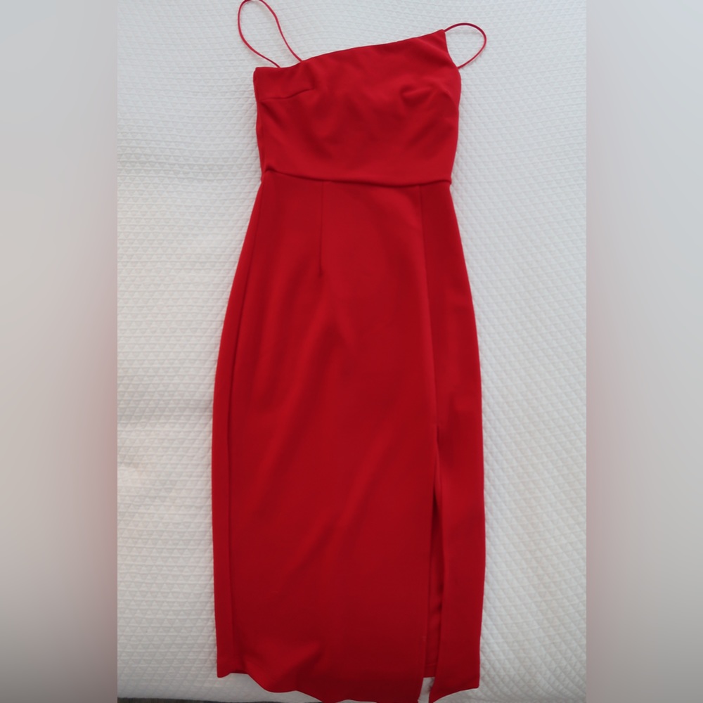 Princess Polly red dress. Size 0. Asymmetrical neckline